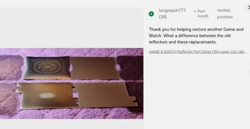 10 Game & Watch REFLECTOR part laser cut for Gold Silver Multiscreen Widescreen - Image 4 of 4