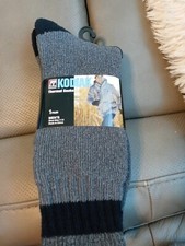 Kodiak Thermal Socks 2 Pr. Men's Shoe Size 7-12. Navy Blue gray and Black