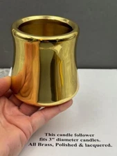 + Solid Brass Candle Follower for a 3" Diameter Candle (Burner) + chalice co.