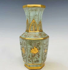OLD CHINESE SONG RU GLAZE RU KILN VASE WITH MARKED (K1437)