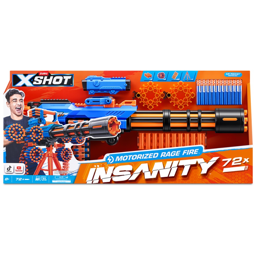 Zuru X SHOT Insanity Motorized Rage Fire Gatling Dart Blaster | eBay