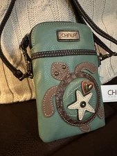 Chala Cellphone Crossbody Ocean Turtle Themed, Adjustable Strap Purse NWT