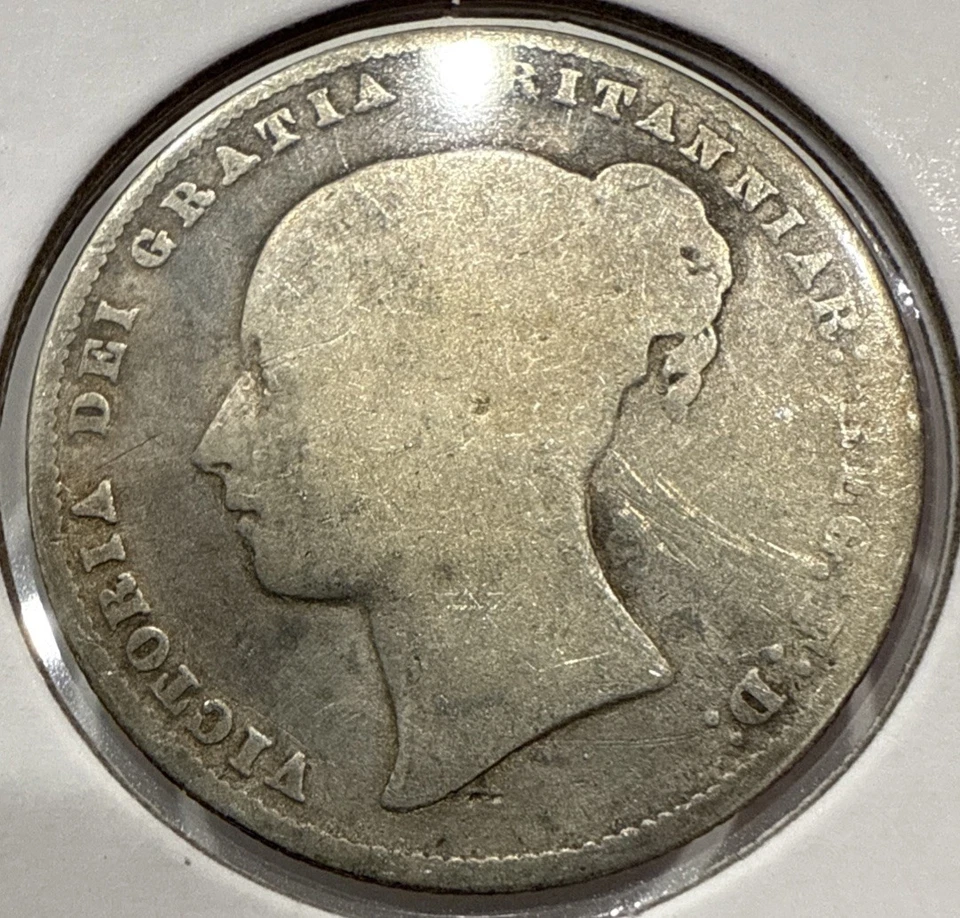 1861 One Shilling Silver Coin Queen Victoria - Image 2 of 4