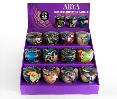 ARYA SMOKE ODOR ELIMINATOR HIGH FRAGNANCE 8OZ CONCENTRATION CANDLE 12 Count