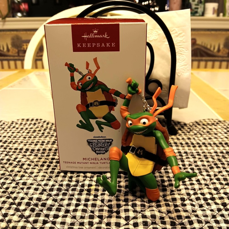 HALLMARK TEENAGE MUTANT NINJA TURTLES MICHELANGELO 2025 CHRISTMAS ORNAMENTS TMNT