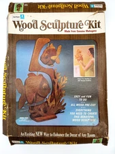 1971 Craft Master Wood Sculpture Kit Fish Coral Mahogany  **READ** General Mills