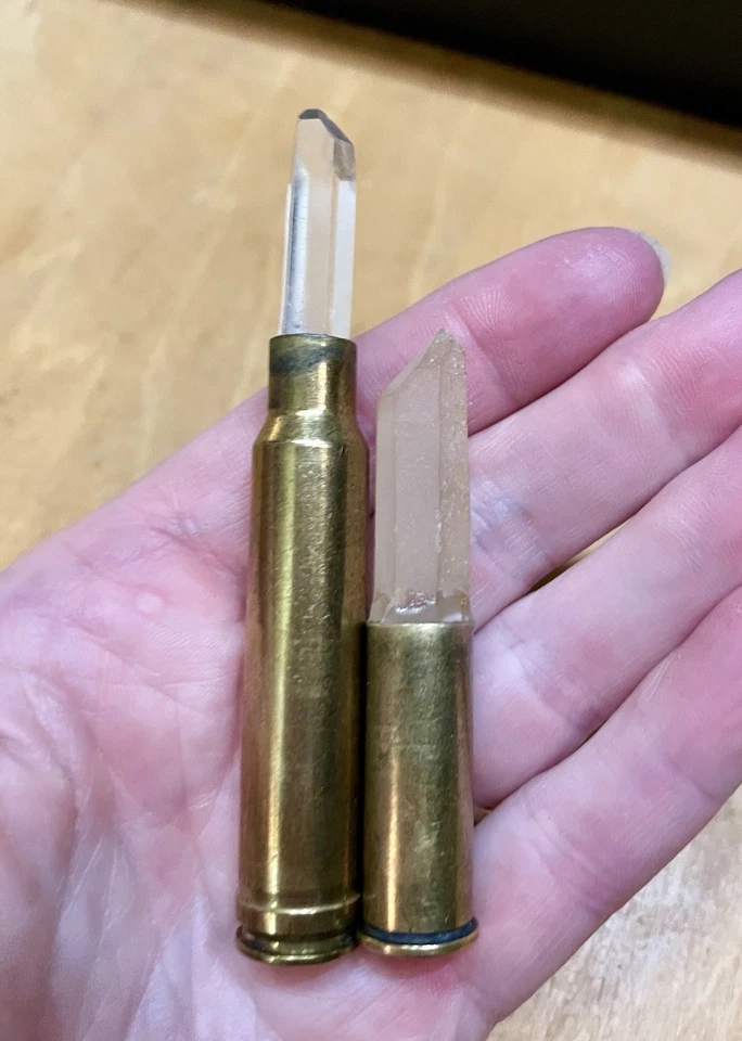 (5) Crystal Bullets for use in jewelry making Quartz & Epidote - Image 3 of 4