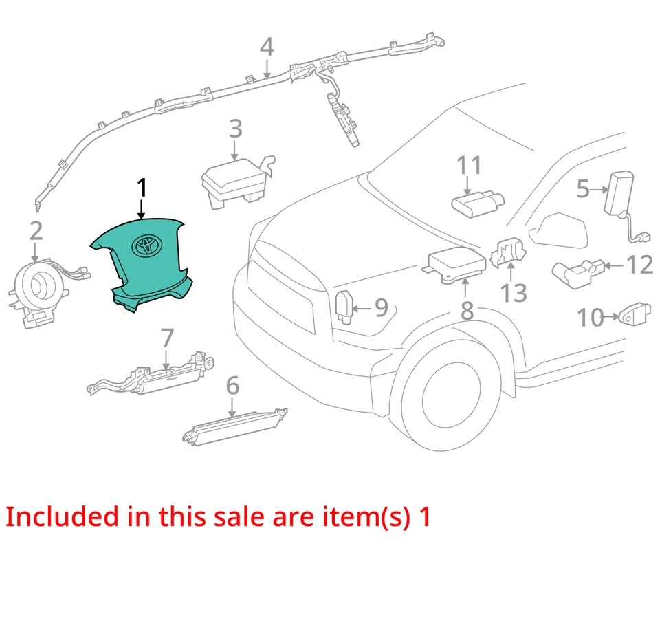 Airbag volante conductor Toyota Tundra LH 2007-2009 OEM Foto 4 de 4