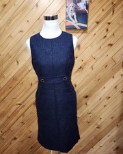 Tory Burch Navy Blue Sleeveless Dress Sheath 6