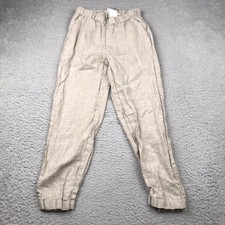 Quince Pants Womens XS (26x23) Flax 100% European Linen Pull On Tapered Jogger