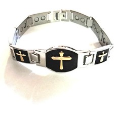 New stainless steel cross bracelet  8 inch length