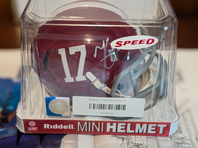 Minkah Fitzpatrick Authentic Signed Auto Mini Helmet CoA Alabama Crimson Tide