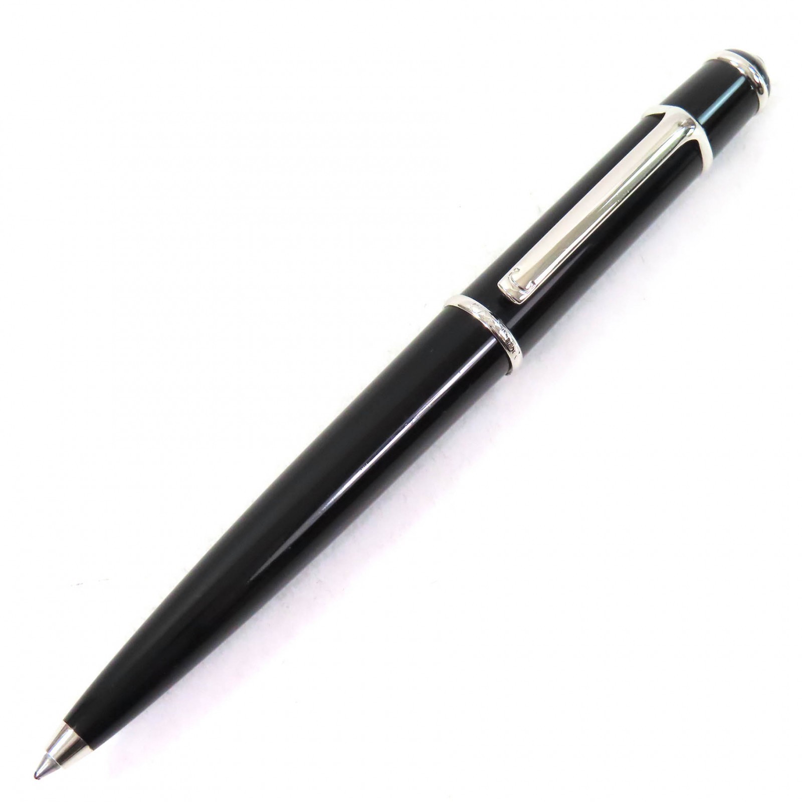 Cartier Diavolo Blue Gemstone Twist Ballpoint Pen in Black Silver 13.8cm-image