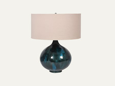 Blue Ceramic Table Lamp Bedside Living Room Lamp Modern Decorative Light