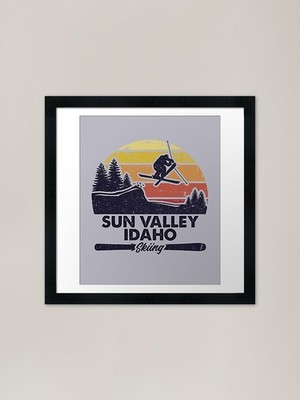 Sun Valley Idaho Berg Ski Rahmen gerahmtes Wandbild Poster Leinwanddruck Bild
