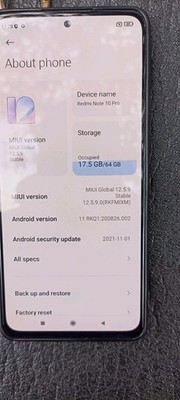 Xiaomi Redmi Note 10 Pro 5G 128GB Grau Android Smartphone - Grade А