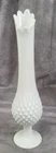 Vintage Fenton White Milk Glass Hobnail Swung Vase 14" Tall 9 Ruffle Finger Top
