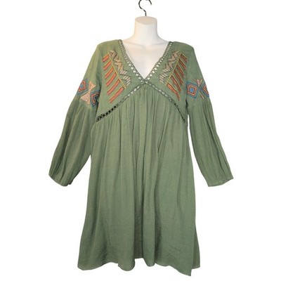 slim fit dress slacks Green | Aztec Wrap Ruffle Frill Sleeve Mini Dress