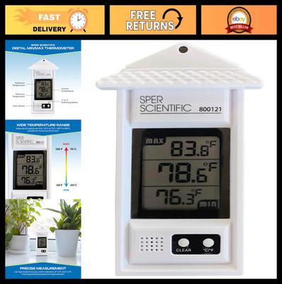 Compact Digital Min/Max Thermometer - Wide Range Temperature Logger, LCD Display