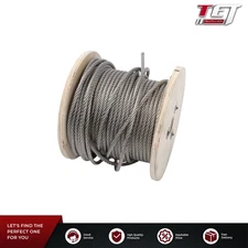 Stainless Steel Cable 1/4 Inch x 200 FT 7 x 19 T304 Stainless Steel Wire Rope