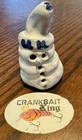 Kentucky Bybee Pottery Snowman Figure Blue White UK Cats Sculpture Rare BB Mark