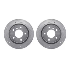 Dynamic Friction Company 7002-31125 Brake Rotors Drilled & Slotted Silver