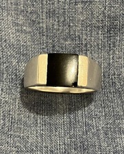 Bague argent onyx noire