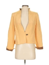Mark Heister Women Yellow Silk Blazer S