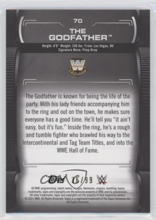 2021 Topps WWE Undisputed Purple /99 The Godfather #70 - Image 2 of 2