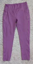 Ebb & Flow Womens Size Large High Rise Leggings with Side Pockets Plum