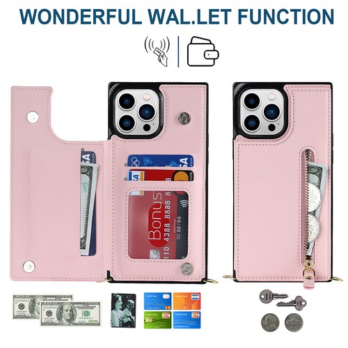 Zipper Leather Wallet Phone Case Cover For iPhone 15 Pro Max 14 13 12 11 XS XR 7 - Picture 9 of 26