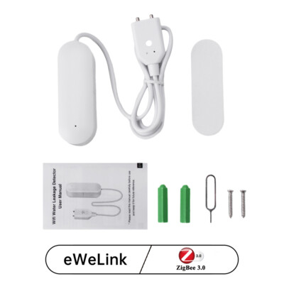 eWeLink Water Leakage Alarm Detector Water Leak Sensor Flood Alert Overflow US