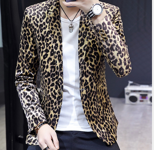 mens leopard print blazer