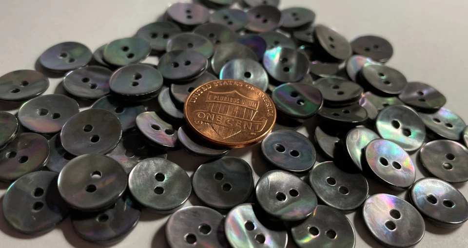 8 PIEZAS Solo Pequeños Gris Oscuro Iridiscente MOP Abulón Shell Botones 11mm 7/16" 13560 Foto 2 de 4