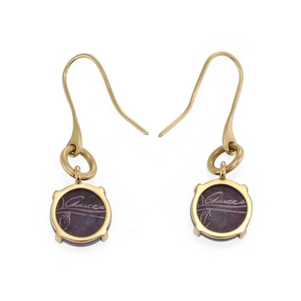 古驰签名 18k 黄金花式钩吊坠耳环 — 第 4/4 张图片