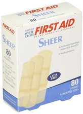 Sheer Adhesive Bandages Sterile Assorted Sizes 80/BX