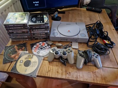 Playstation 1 Bundle PS1 (19 Spiele, 2 Pads, 1 MC) getestet funktionierend sehr guter Zustand 