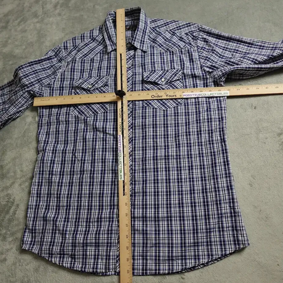 Maximos Italy Western Shirt Men's Medium Blue White Striped Pearl Snap Pockets! - Image 3 of 4