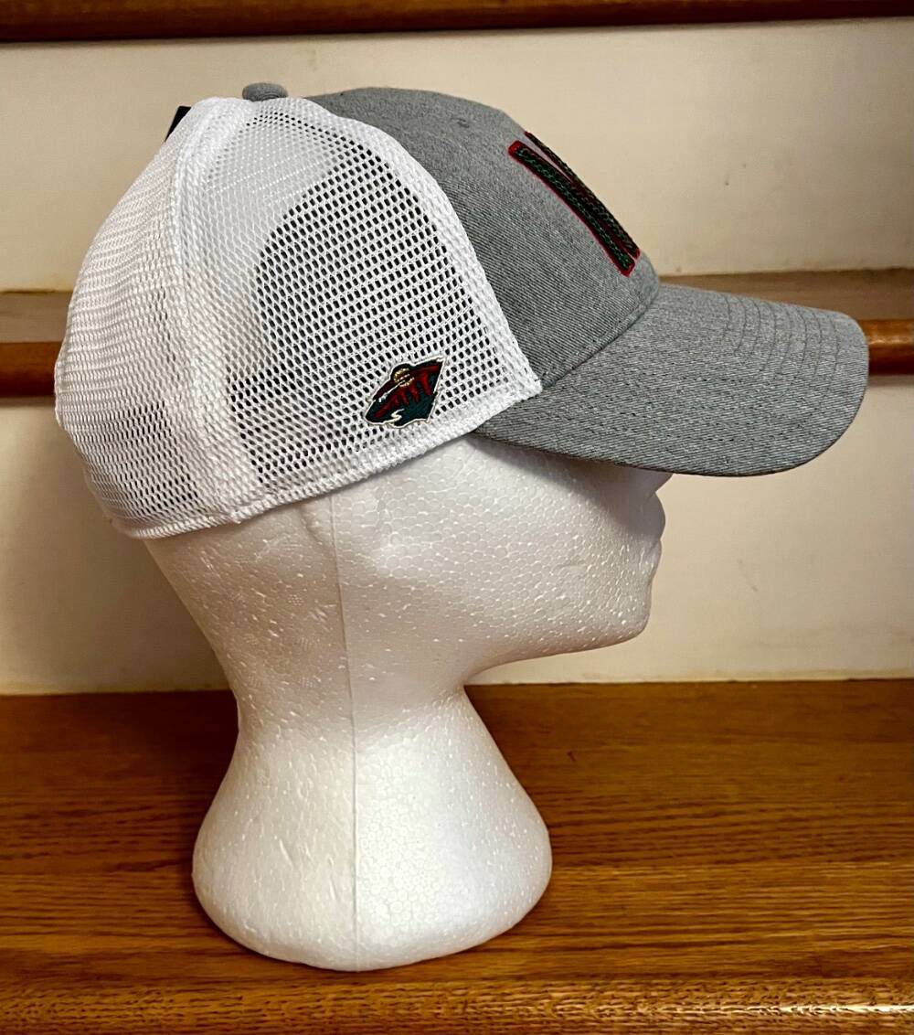 NHL Minnesota Wild Sequin Design Logo Strapback Women\'s Hat Cap OSFA NHL MINNESOTA WILD LADIES SEQUIN GRAY SNAPBACK MESH TRUCKERS  main image 2