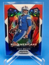 2021 Prizm Draft Picks Rookie Zach Wilson All-American Red White Blue Prizm #182