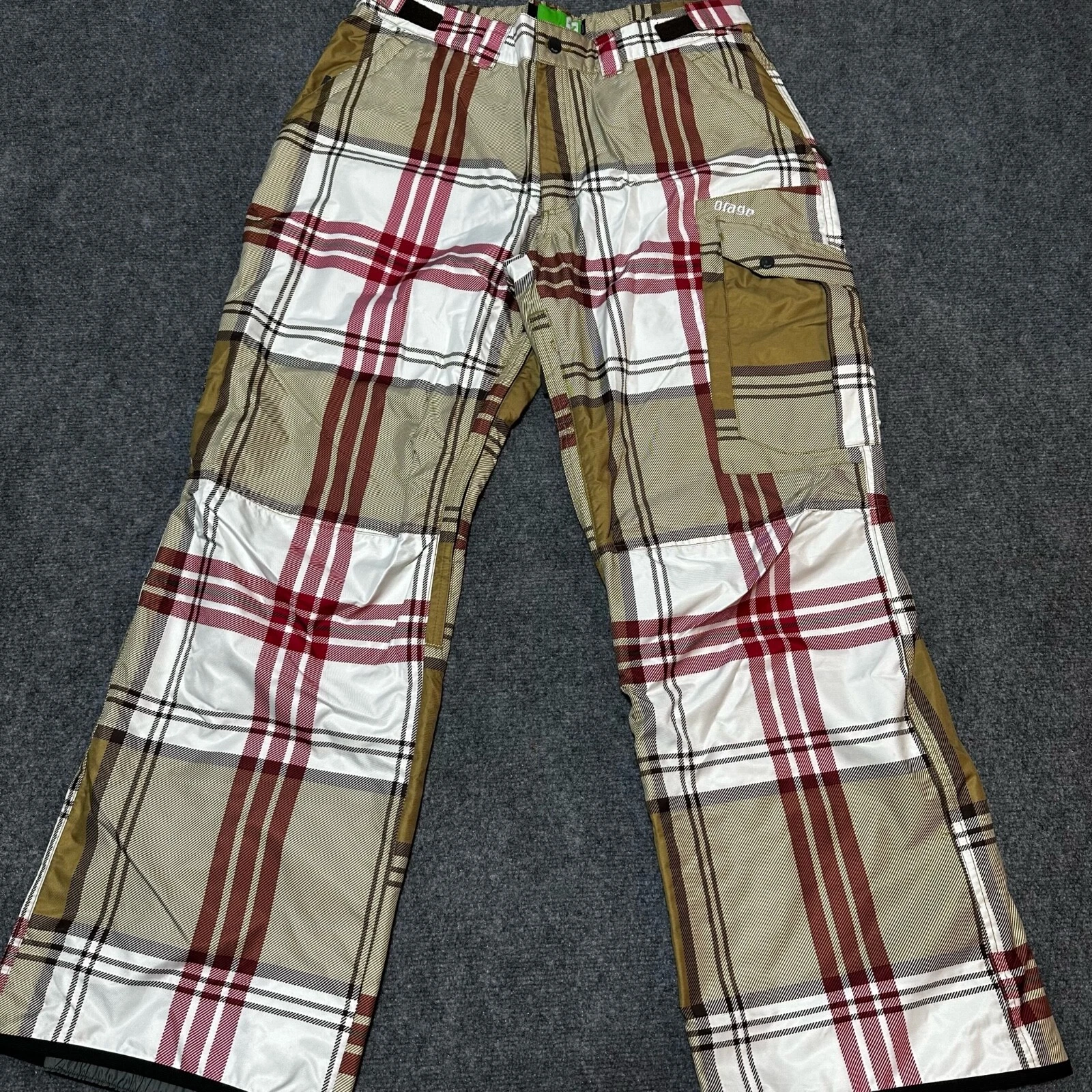 NEW Orage Snow Pants Womens Large Plaid Polyester P1me OT Snowboarding Ski