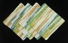 FOUR 4 NEW 100 USA Cotton Hand Crochet Dishcloths / Washcloths HARVEST HUES