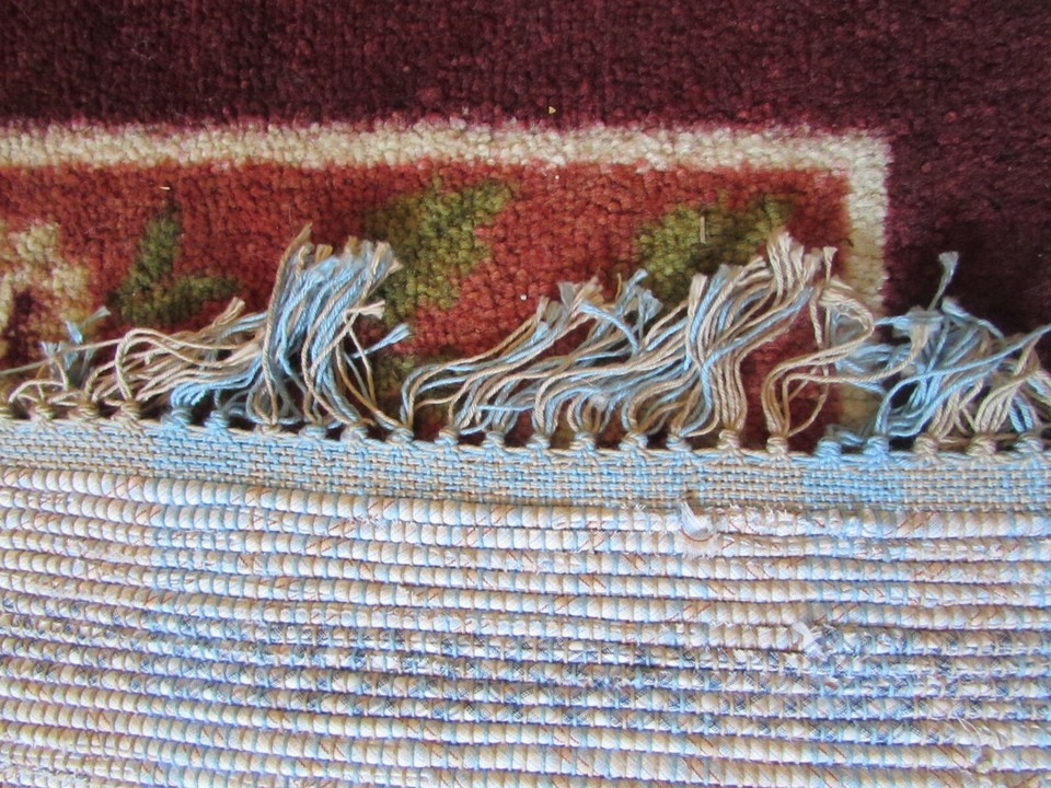 Vintage Rag Rug with Fringe 36
