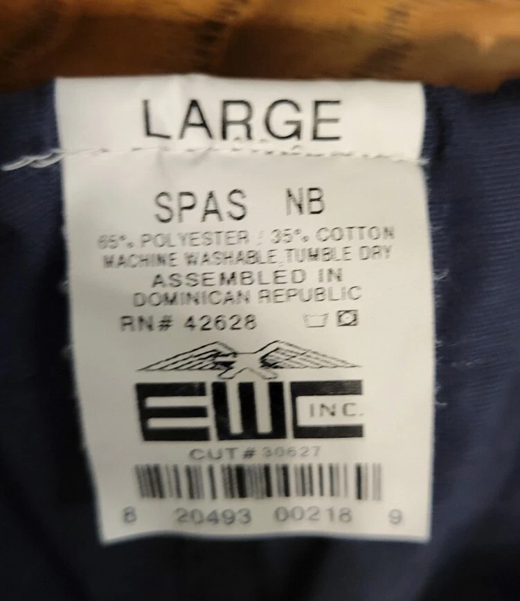 EWC Scrub Unisex Large Medical Uniform Dark Blue SPAS NB Indigo - NEW w/o Tags - Image 3 of 4