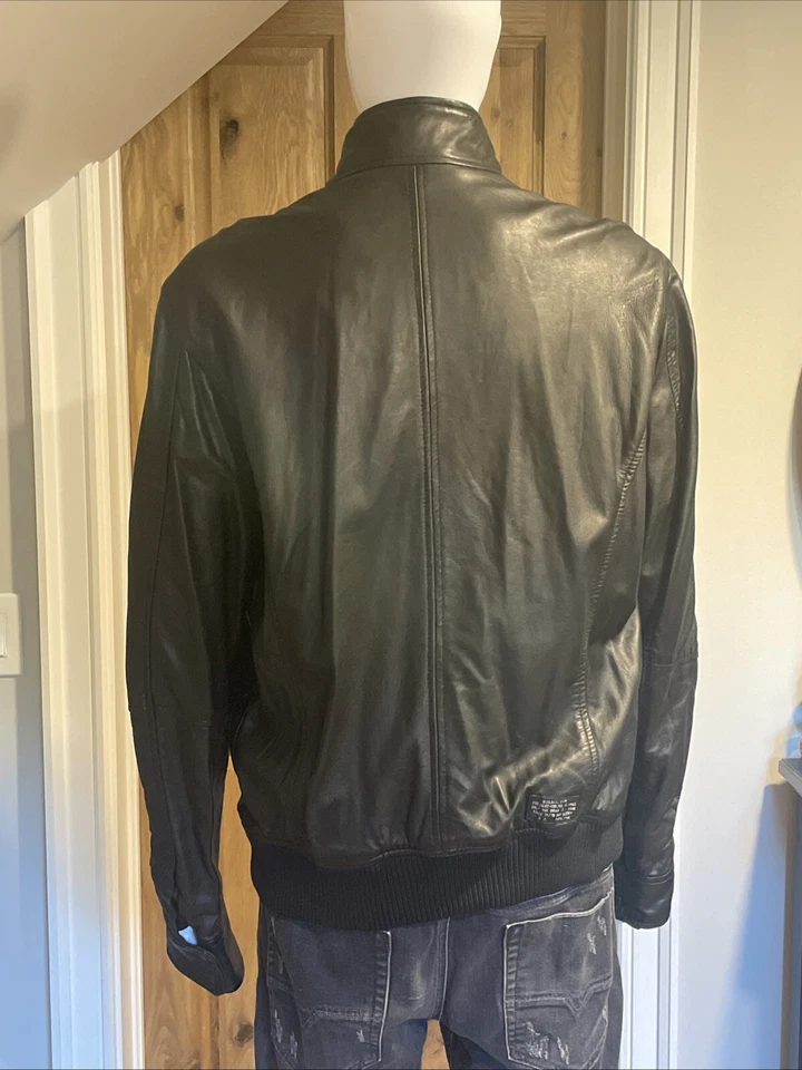 Diesel: Only The Brave Chaqueta de Jinete de Cuero de Oveja Flexible Negra 2XL RN 93243 Foto 3 de 4