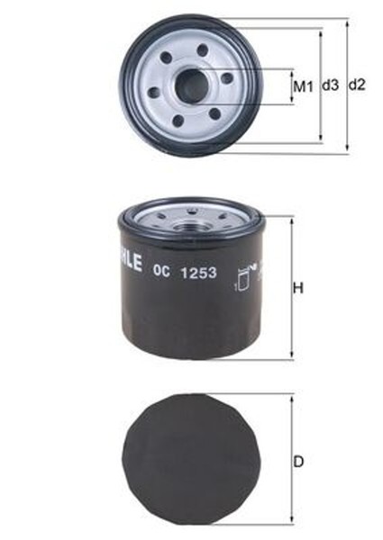 ÖLfilter Mahle OC 1253 Anschraubfilter FüR Opel Chevrolet Daewoo Daihatsu Agila-image
