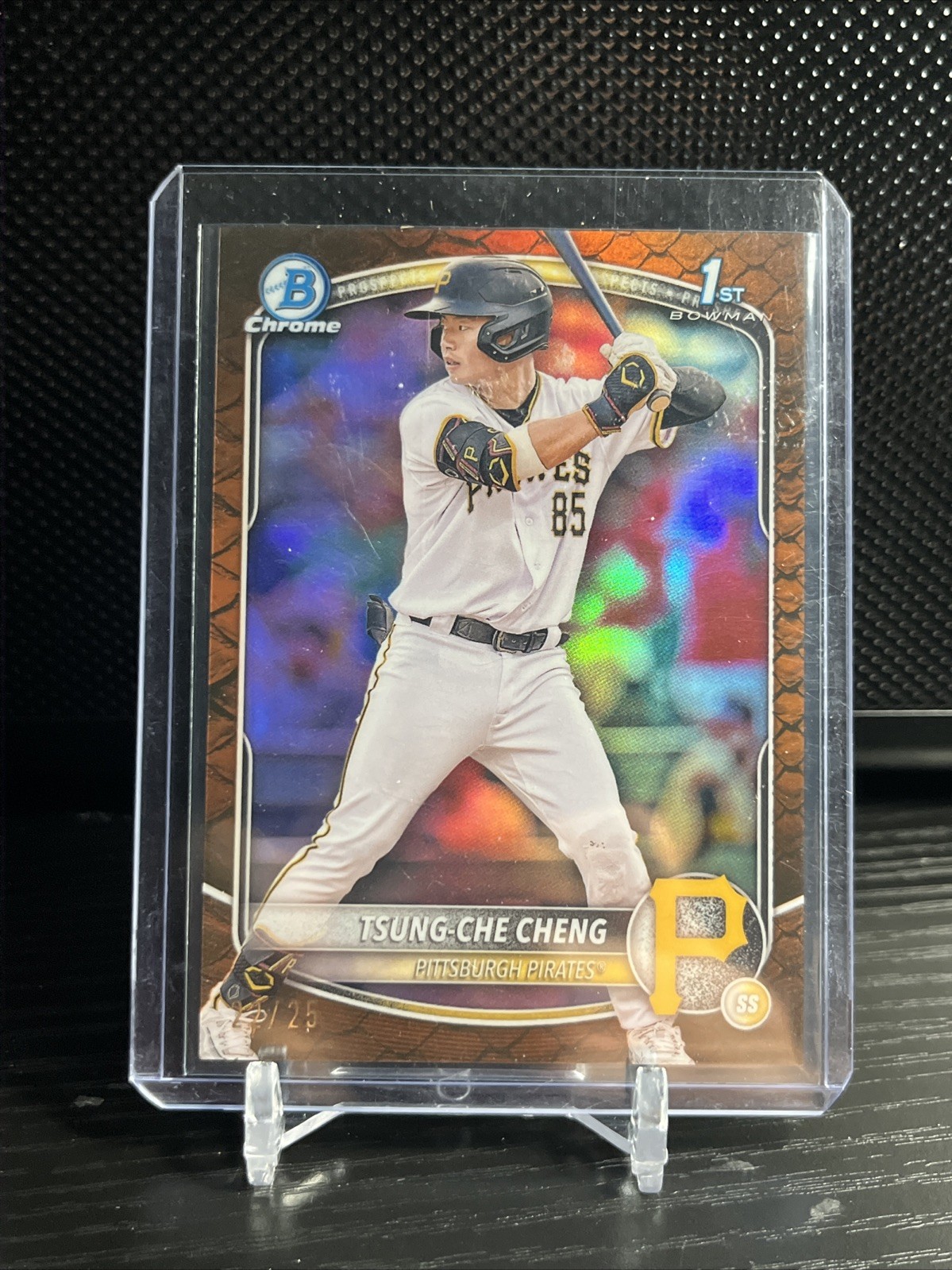 2025 1st Bowman Chrome Tsung Che Cheng Orange Reptilian /25 Pirates