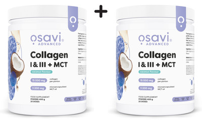 2 x Osavi Collagen I & III + MCT, Coconut - 400g (87,44 EUR/kg)