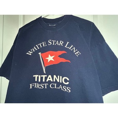 Vintage 1996 Titanic ''First Class White Star Line'' Double Sided T-Shirt