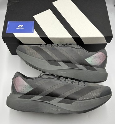 Adidas Adizero Evo SL Grau Schwarz Lime Burst Herren Laufschuhe UK 11 KJ1364